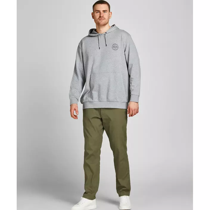 Jack & Jones JJESHARK Plus Size Hættetrøje, Light Grey Melange, large image number 1