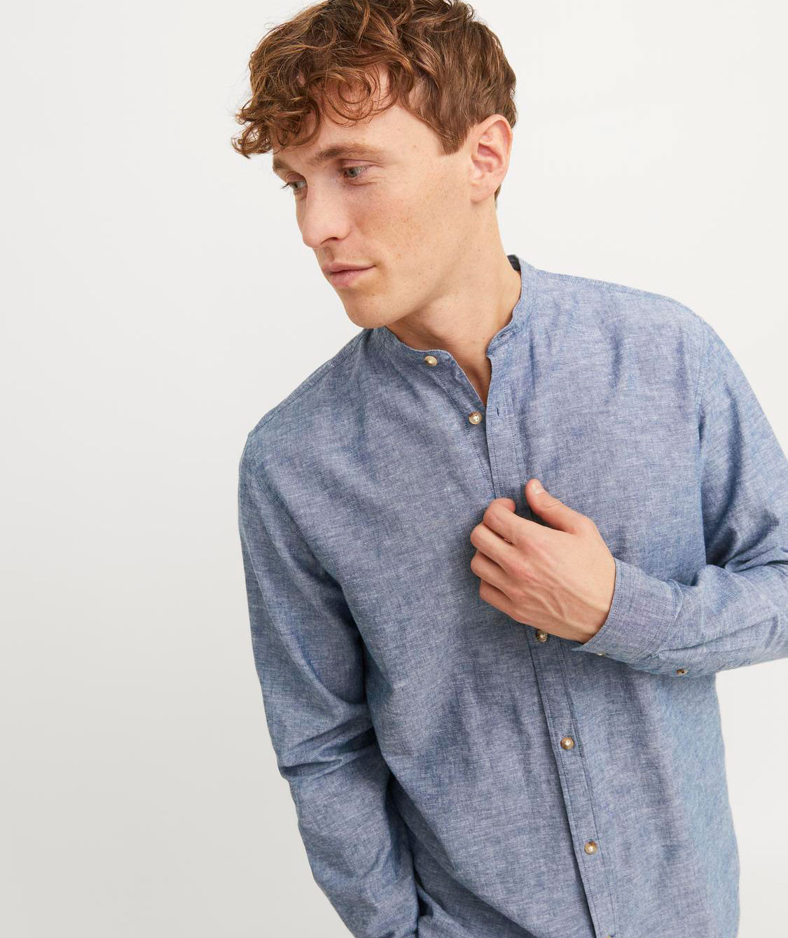 Jack & Jones JJESUMMER shirt with linen, Faded Denim, large image number 5
