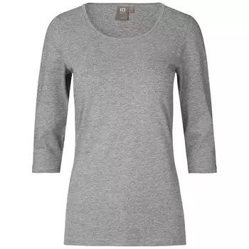 ID 3/4-Ärmliges Damen Stretch T-Shirt, Grau Meliert