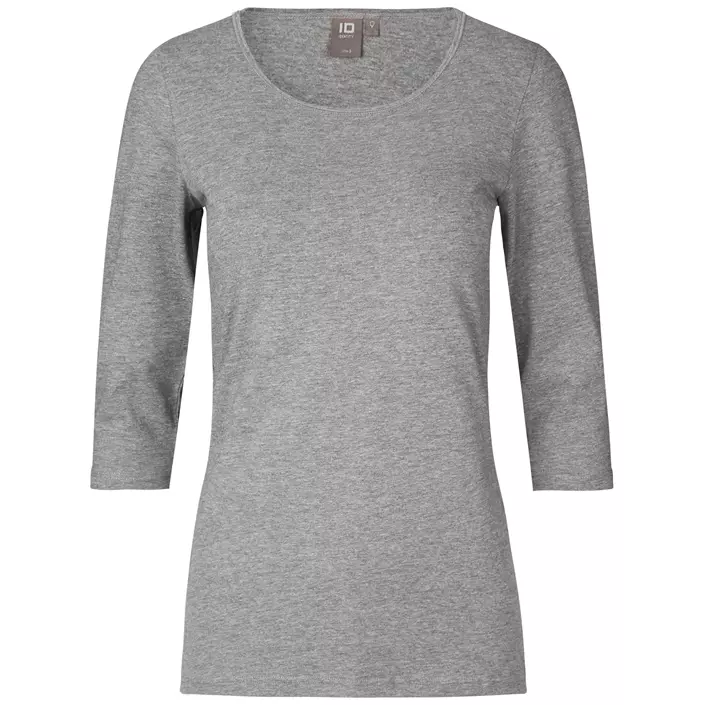 ID 3/4-Ärmliges Damen Stretch T-Shirt, Grau Meliert, large image number 0