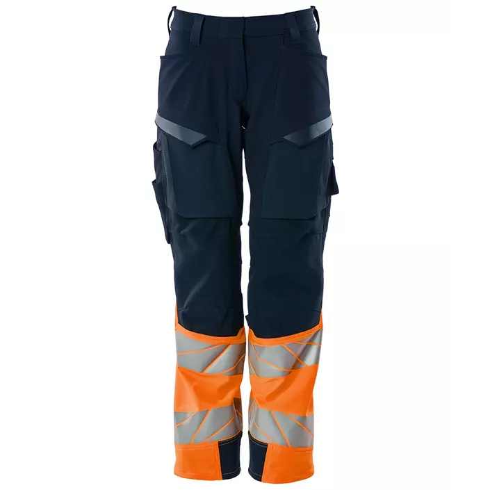 Mascot Accelerate Safe women's work trousers full stretch, Dark Marine Blue/Hi-Vis Orange, large image number 0