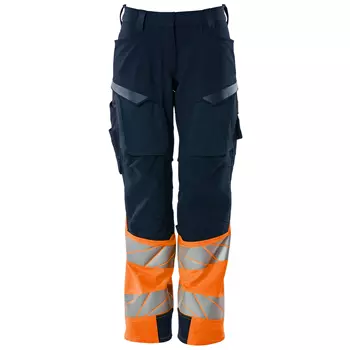 Mascot Accelerate Safe women's work trousers full stretch, Dark Marine Blue/Hi-Vis Orange