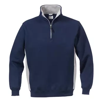 Fristads Acode sweatshirt with zipper, Marine Blue/Grey