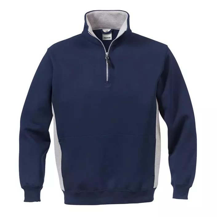 Fristads Acode sweatshirt with zipper, Marine Blue/Grey, large image number 0