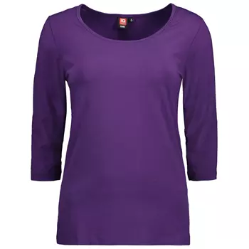 ID Stretch women's T-shirt with 3/4-length sleeves, Purple