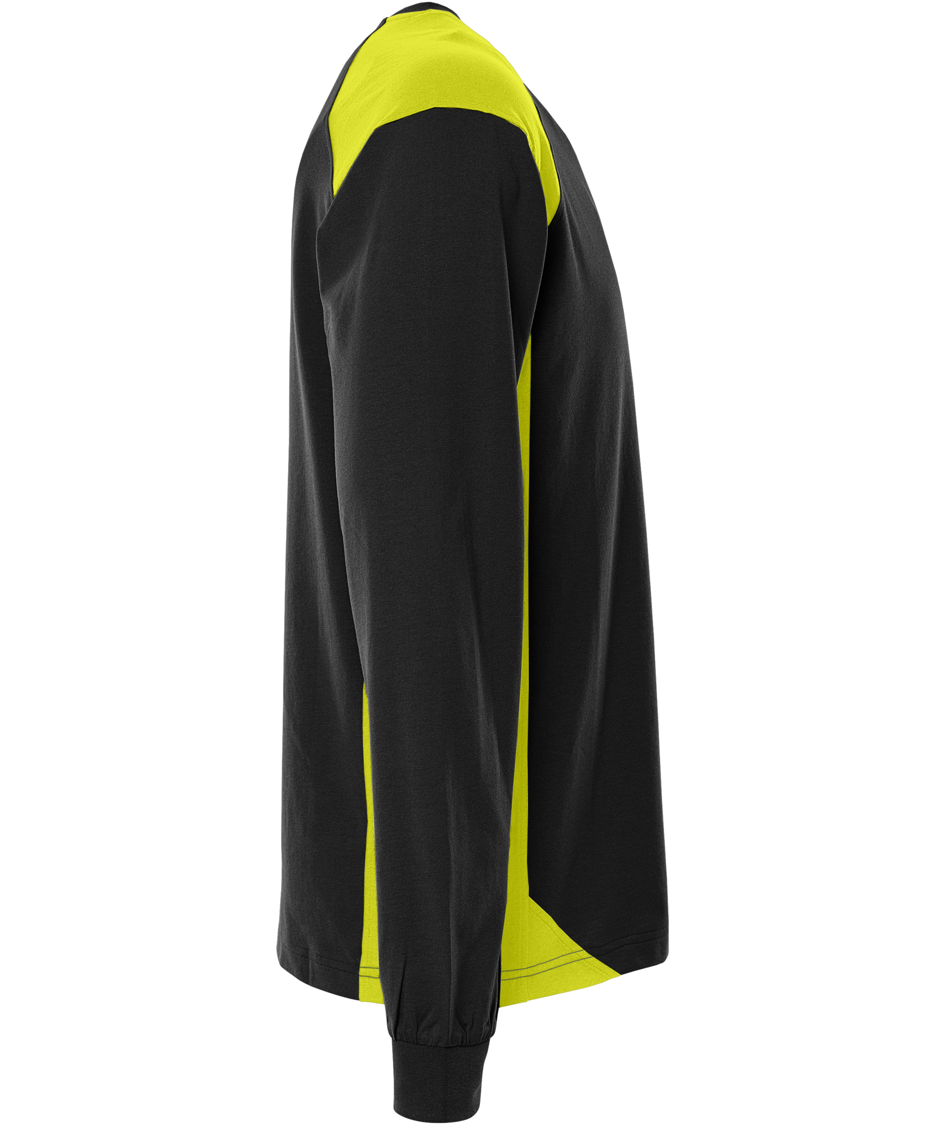 Fristads Heavy long-sleeved T-shirt 7071 GTM, Black/Hi-Vis Yellow, Black/Hi-Vis Yellow, large image number 2