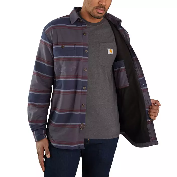 Carhartt Hamilton fodrad skjorta jacka, Shadow Stripe, large image number 2