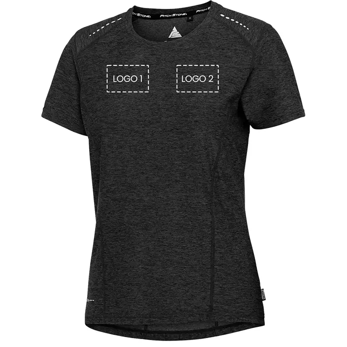 Pitch Stone dame T-shirt med logotryk, , large image number 1