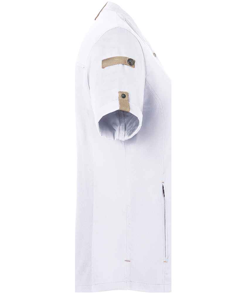 Karlowsky Green-Generation kort&aelig;rmet dame kokkejakke, White , large image number 4