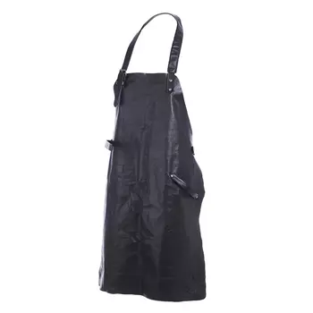 Le Cerf leather bib apron, Dark Brown