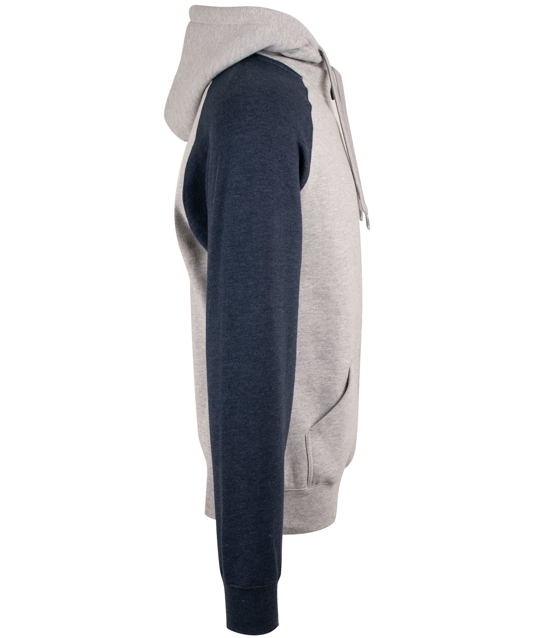 YOU Bronx Raglan Kapuzensweatshirt mit Rei&szlig;verschluss, Grau meliert/marine meliert, large image number 2