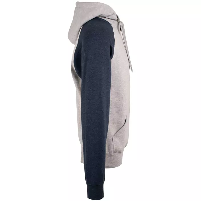 YOU Bronx Raglan hoodie med blixtlås, Gråmelerad/marinblå fläckig, large image number 2