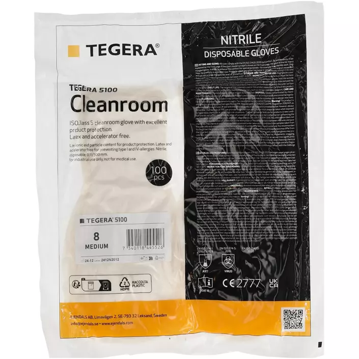 Tegera 5100 nitril engångshandskar 100 st, Vit, large image number 3