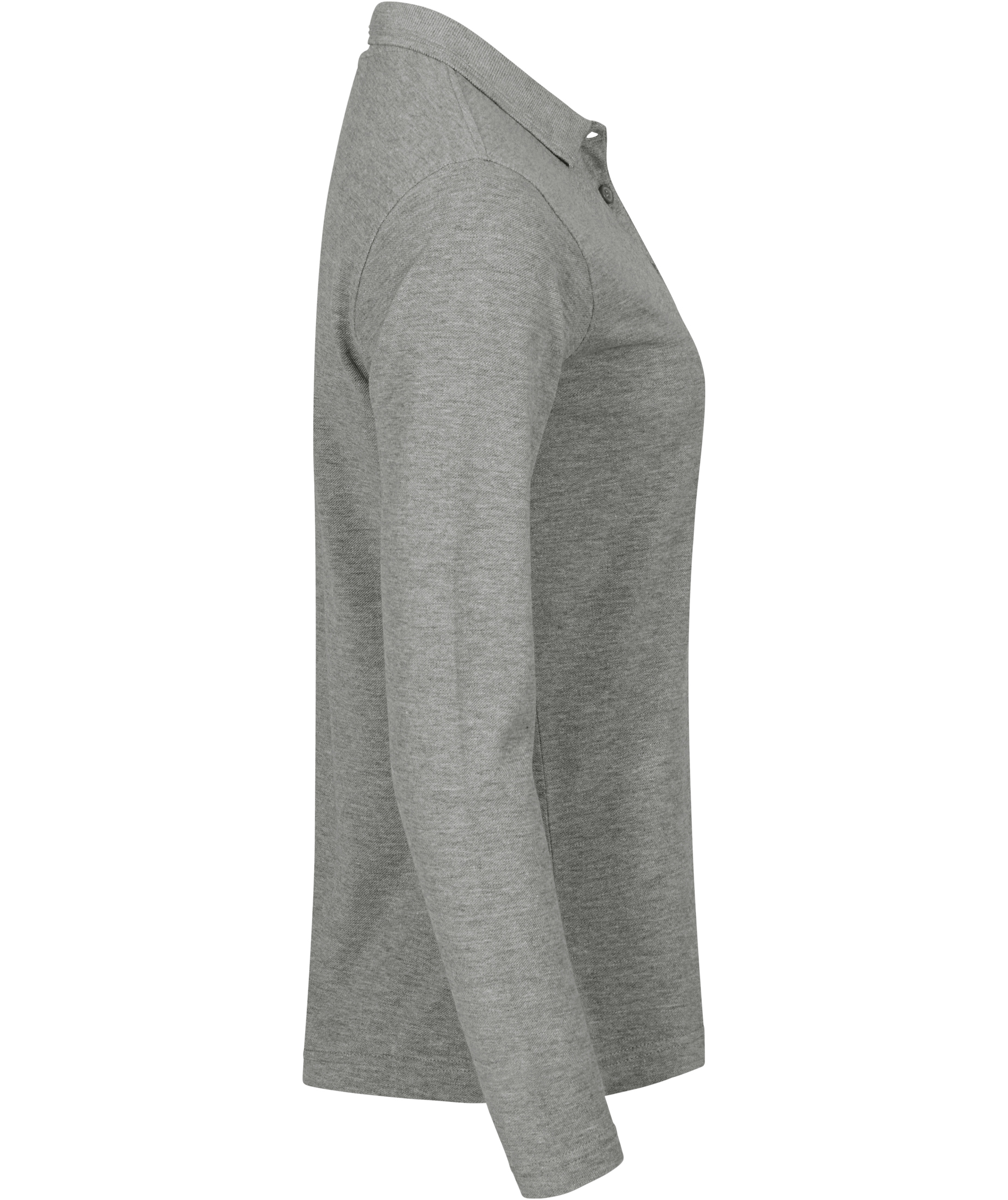 Clique Manhatten women's long-sleeved polo shirt, Grey Melange, large image number 2