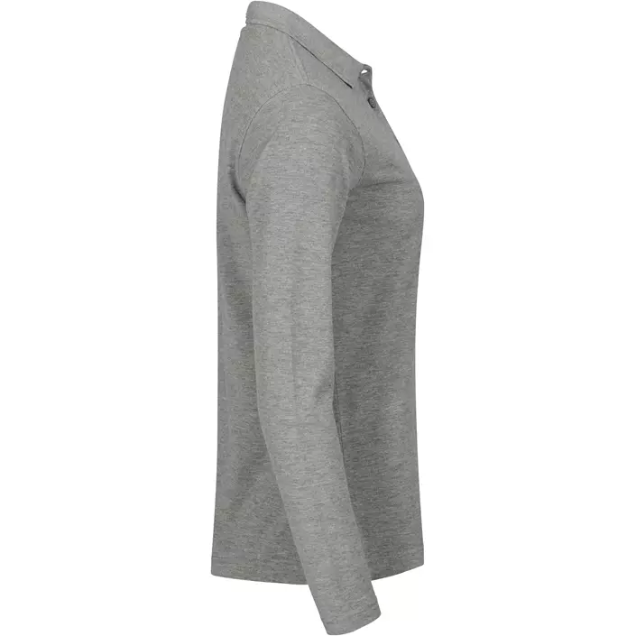 Clique Manhatten women's long-sleeved polo shirt, Grey Melange, large image number 2
