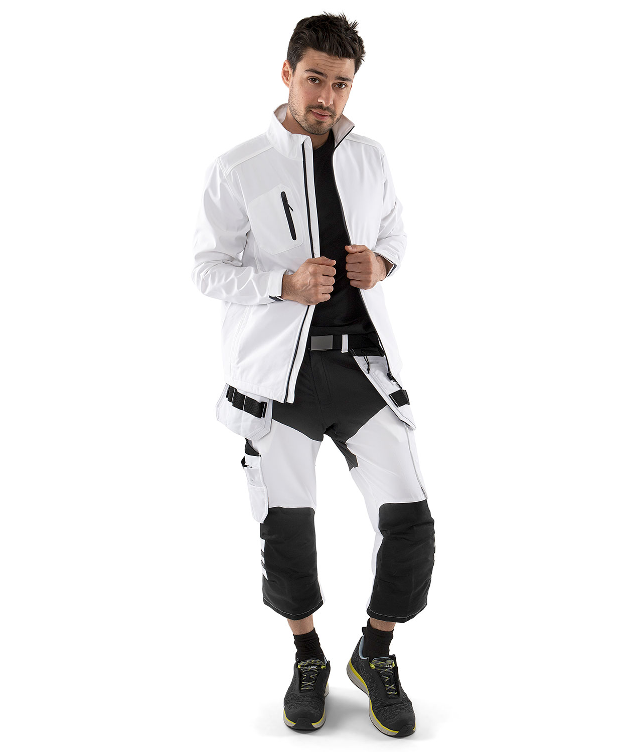 Fristads craftsman knee pants full stretch 2761 LWS, White/Black, large image number 1