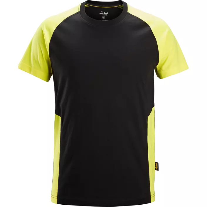 Snickers T-shirt 2550, Sort/Hi-Vis Gul, large image number 0