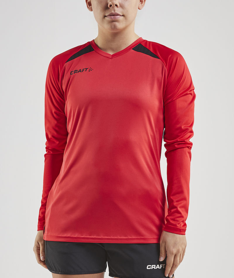 Craft Pro Control Impact long-sleeved women's T-shirt, Red/Black