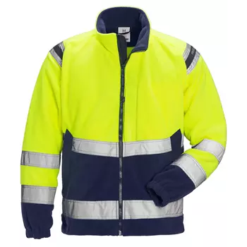 Fristads fleece jacket 4041, Hi-vis Yellow/Marine