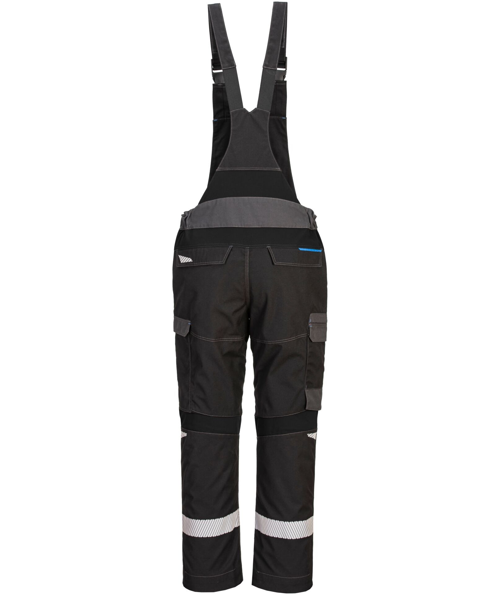 Portwest WX3 Modaflame bib and brace, Black, large image number 1
