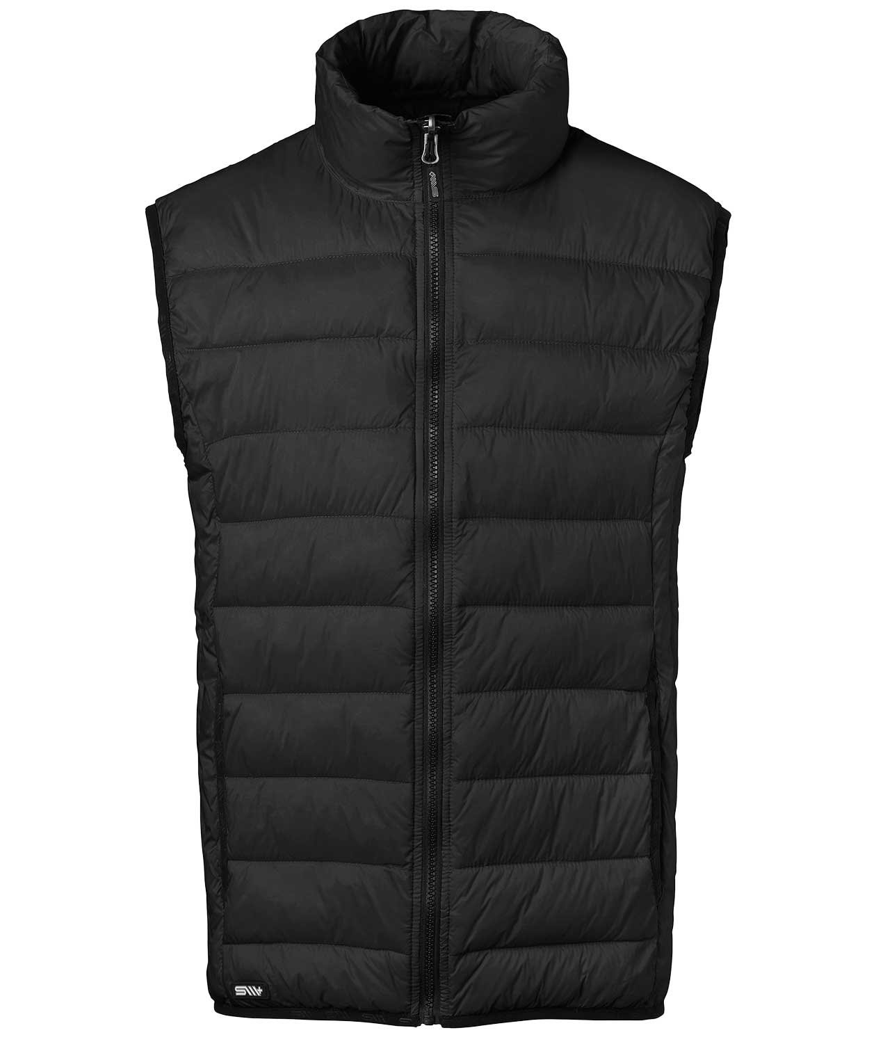South West Ames quilted ﻿vest, Black, Black, swatch