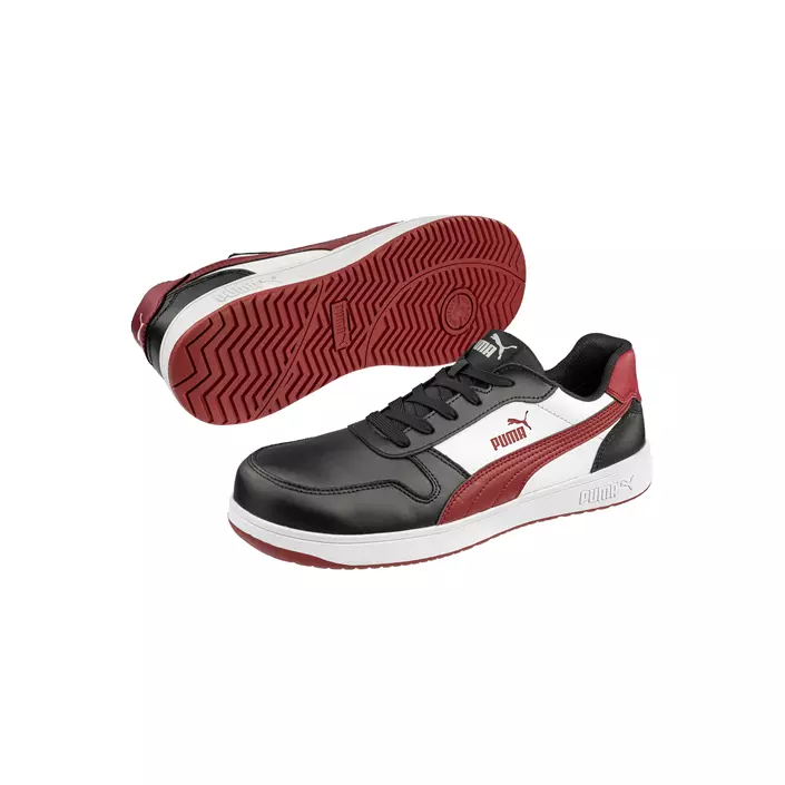 Puma Frontcourt Low safety shoes S3L, Black/White/Red, large image number 5