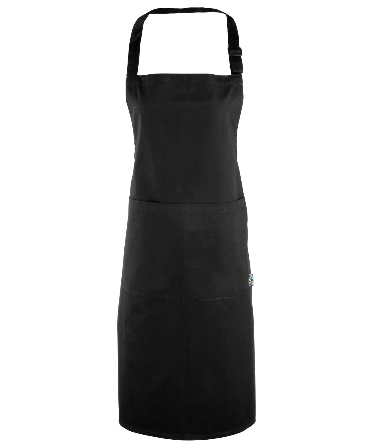 Premier P112 Fairtrade bib apron, Black, Black, large image number 0