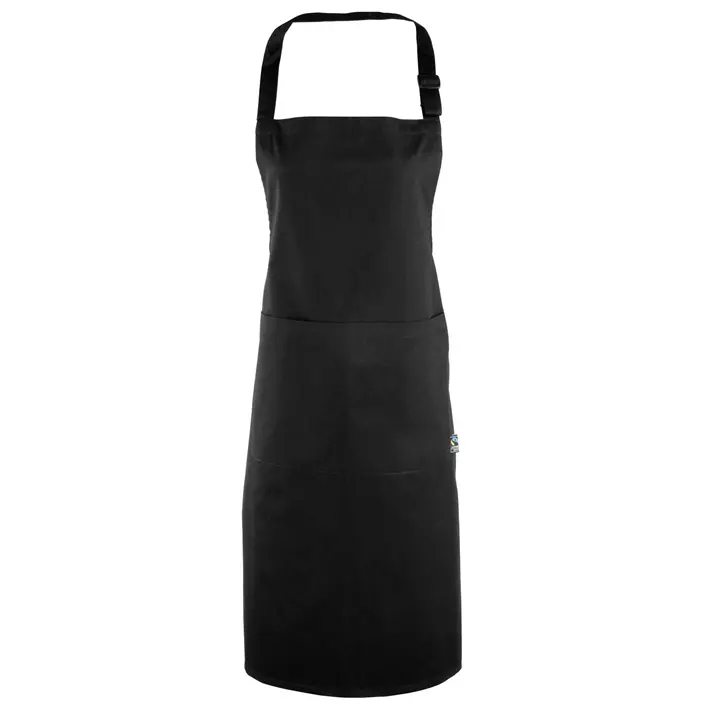 Premier P112 Fairtrade bib apron, Black, Black, large image number 0