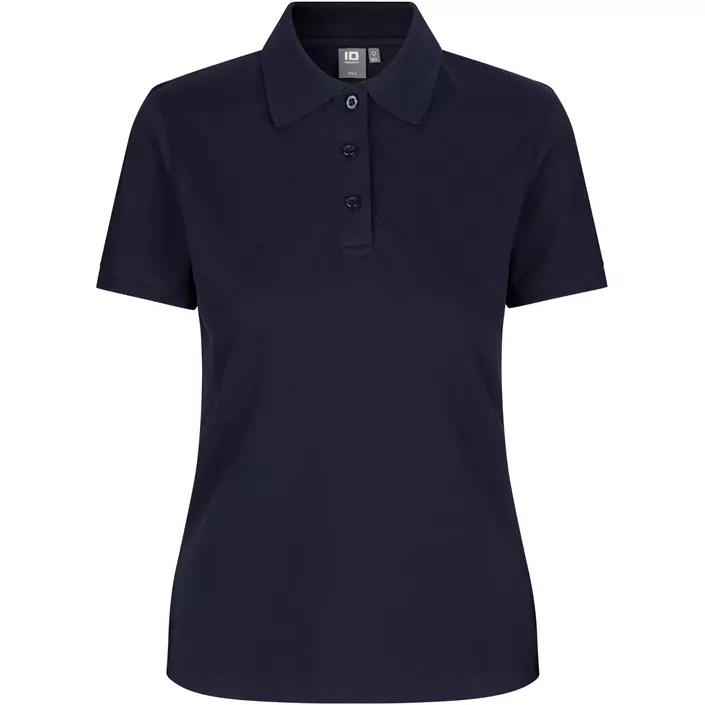 ID dame Pique Polo T-shirt med stretch, Marine, large image number 0