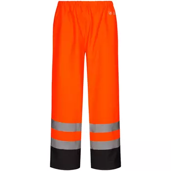Lyngsøe PU/PVC rain trousers, Hi-vis Orange/Marine