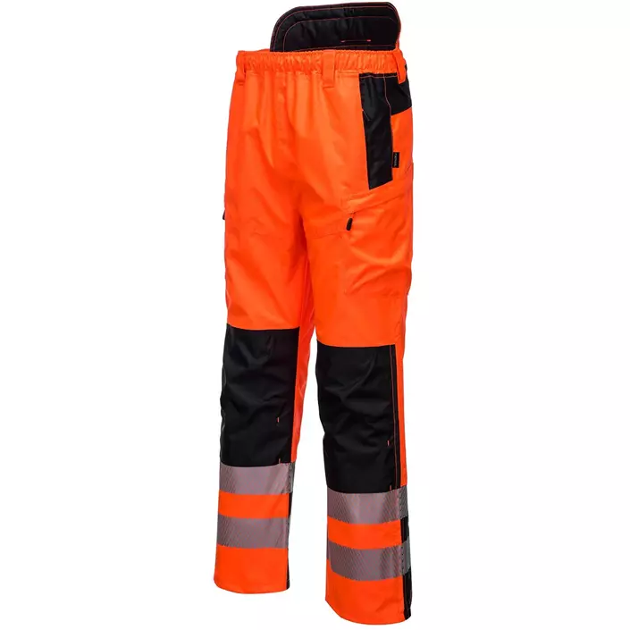 Portwest PW3 rain trousers, Hi-Vis Orange/Black, large image number 2