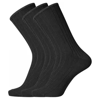 Dovre 3-pack rib wool socks, Black