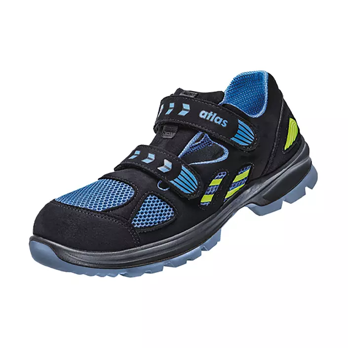 Atlas Flash 4600 skyddsskor S1, Black/Royal blue/neon-yellow, large image number 0