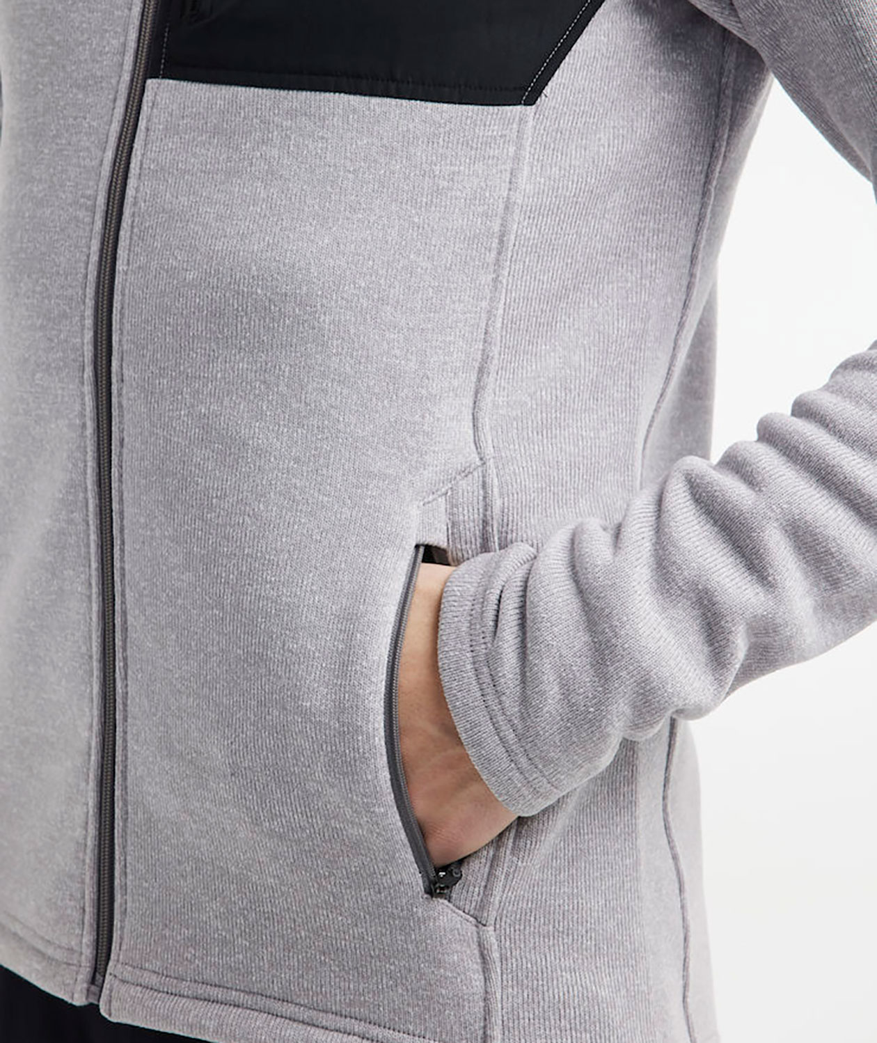 Craft ADV Explore Heavy fleece jacket, Grey Melange/Black