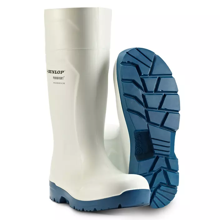 Dunlop Purofort Multigrip safety rubber boots S4, White, large image number 0