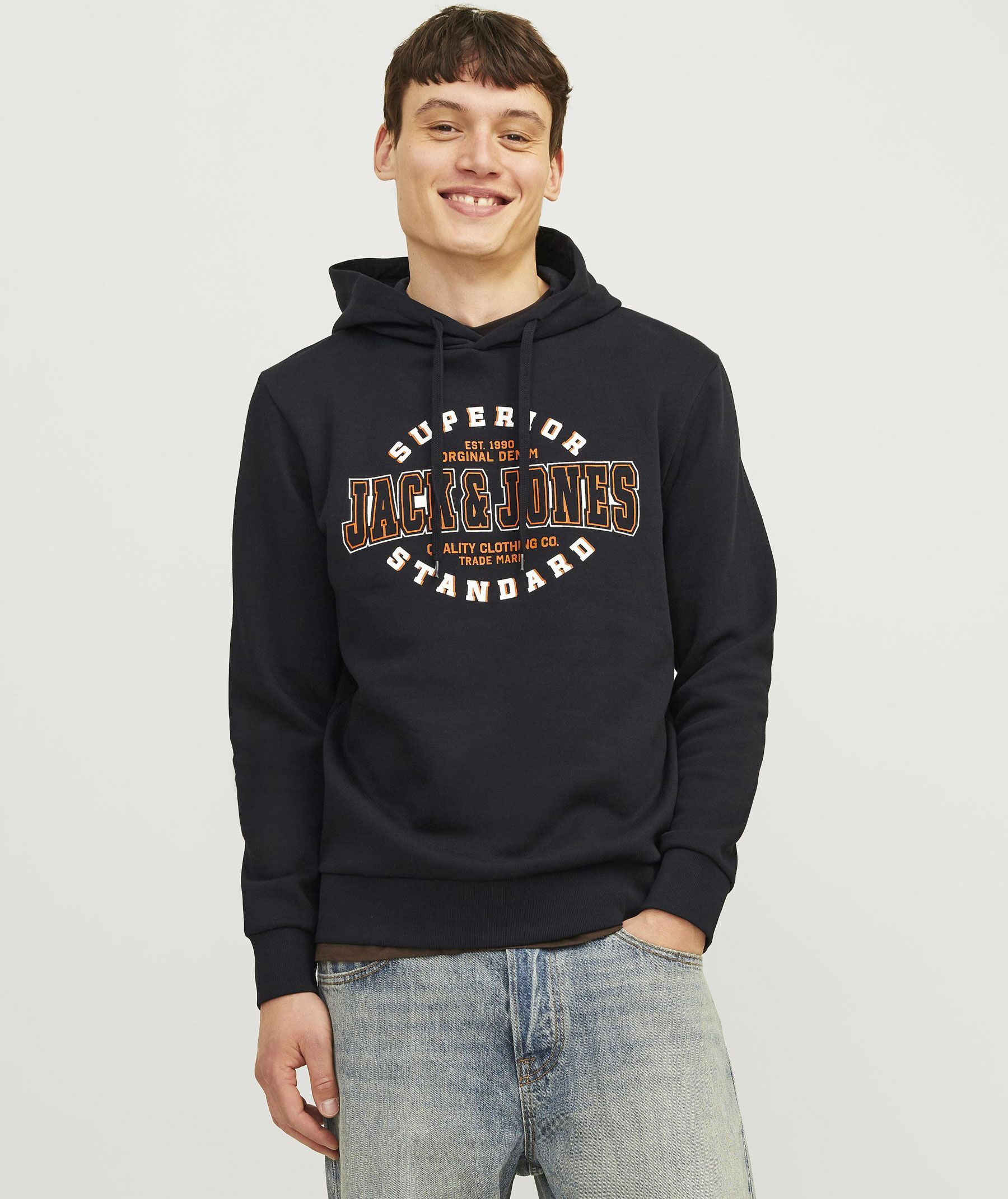 Jack & Jones JJELOGO hoodie, Black