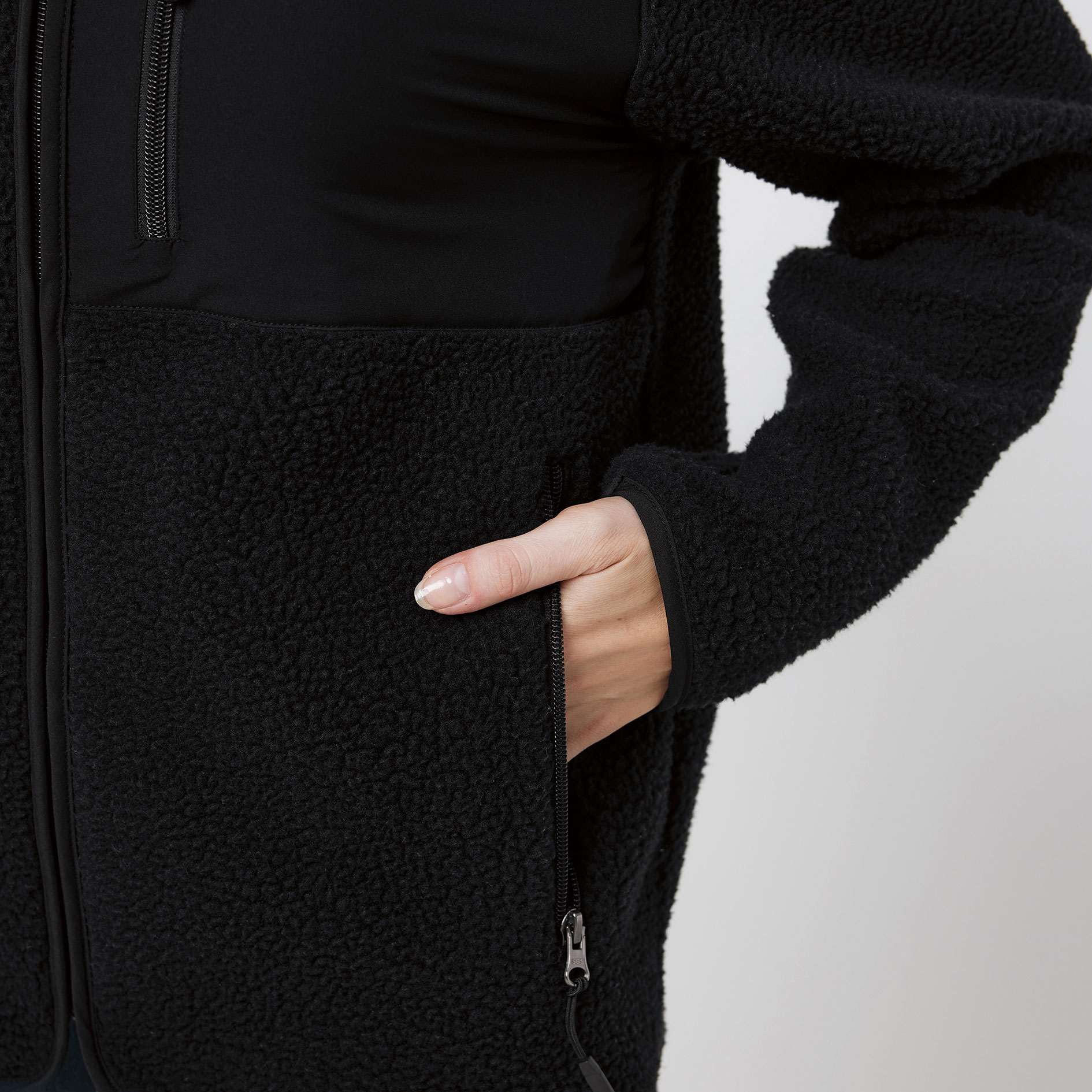 Iqoniq Diran pile fleece jacket, Black, large image number 8