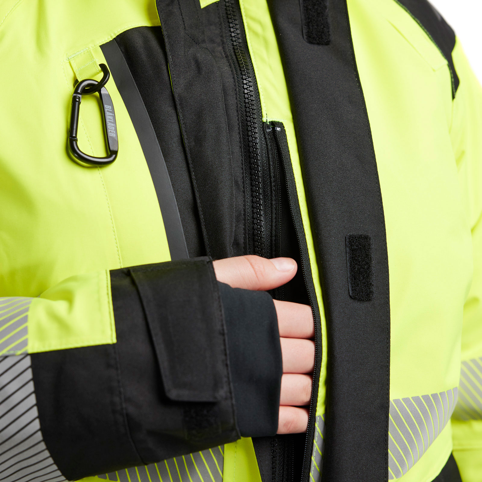 Bl&aring;kl&auml;der vinterjacka dam, Varsel Gul/Svart, large image number 5