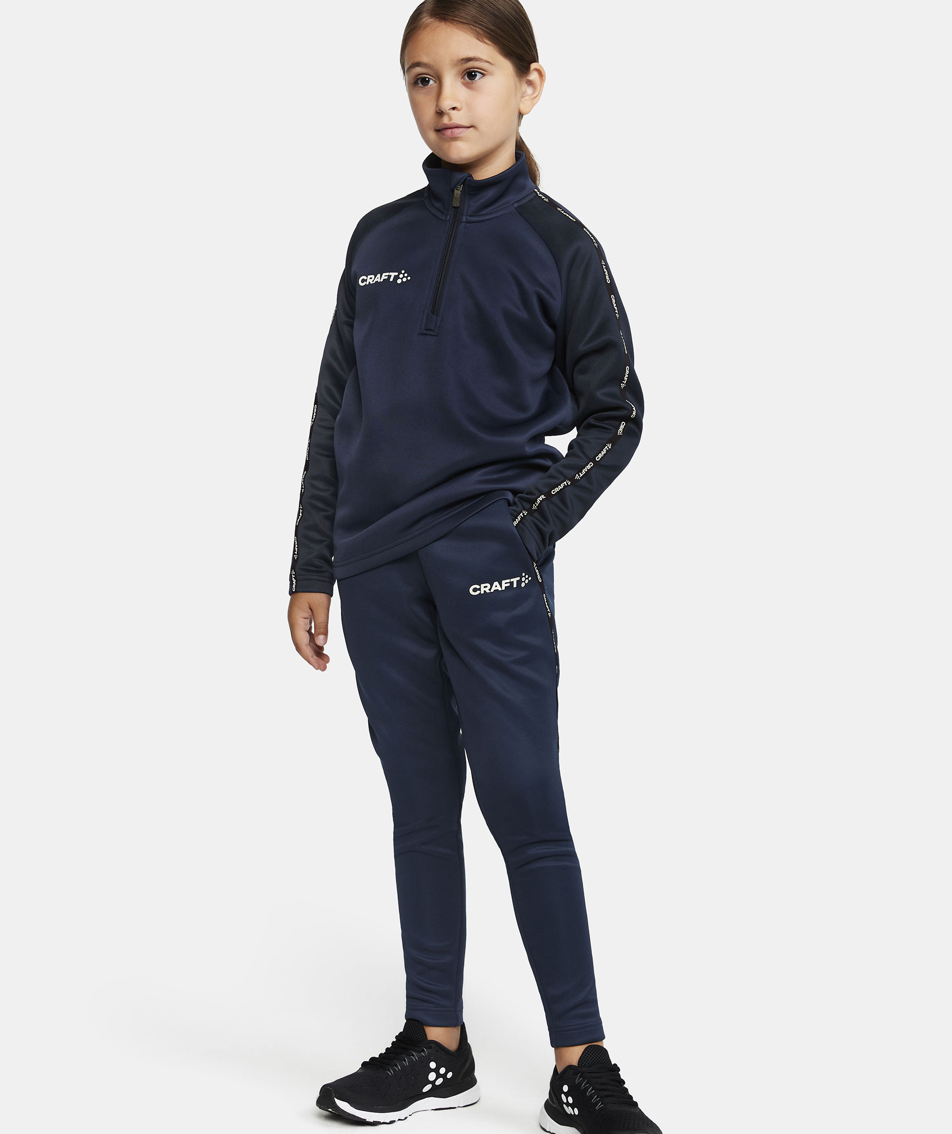 Craft Squad 2.0 halfzip training pullover for kids, Navy, large image number 1