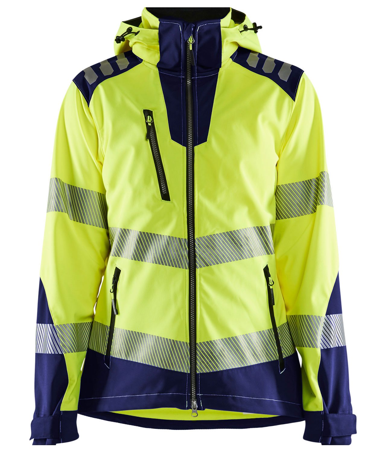 Bl&aring;kl&auml;der women's softshell jacket full stretch, Hi-vis yellow/Marine blue, Hi-vis yellow/Marine blue, swatch