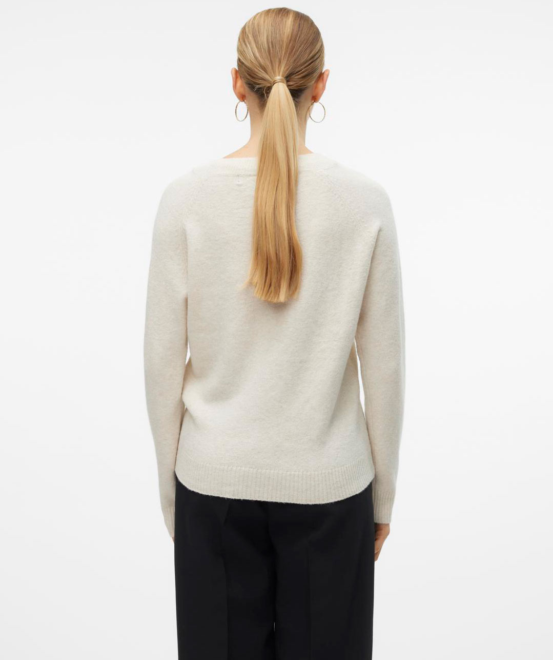 Vero Moda VMDOFFY women's knitted pullover, Birch Melange, large image number 2