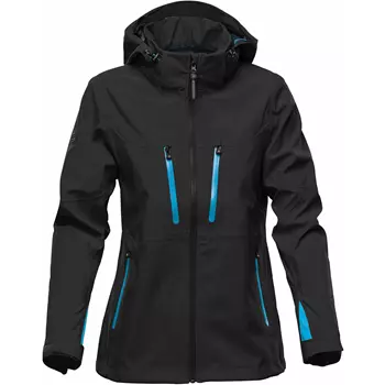 Stormtech Patrol women's softshell jacket, Black/Electric Blue