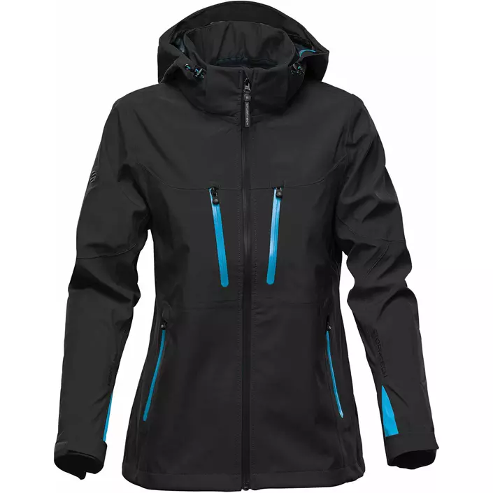 Stormtech Patrol women's softshell jacket, Black/Electric Blue, large image number 0