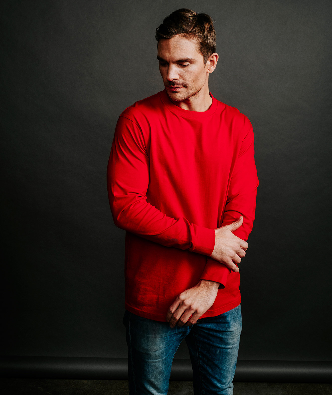 YOU Premium  langermet T-skjorte, R&oslash;d