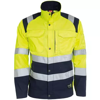 Tranemo Vision HV work jacket, Hi-vis yellow/Marine blue