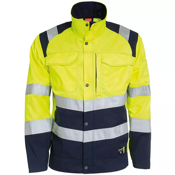 Tranemo Vision HV work jacket, Hi-vis yellow/Marine blue, large image number 0