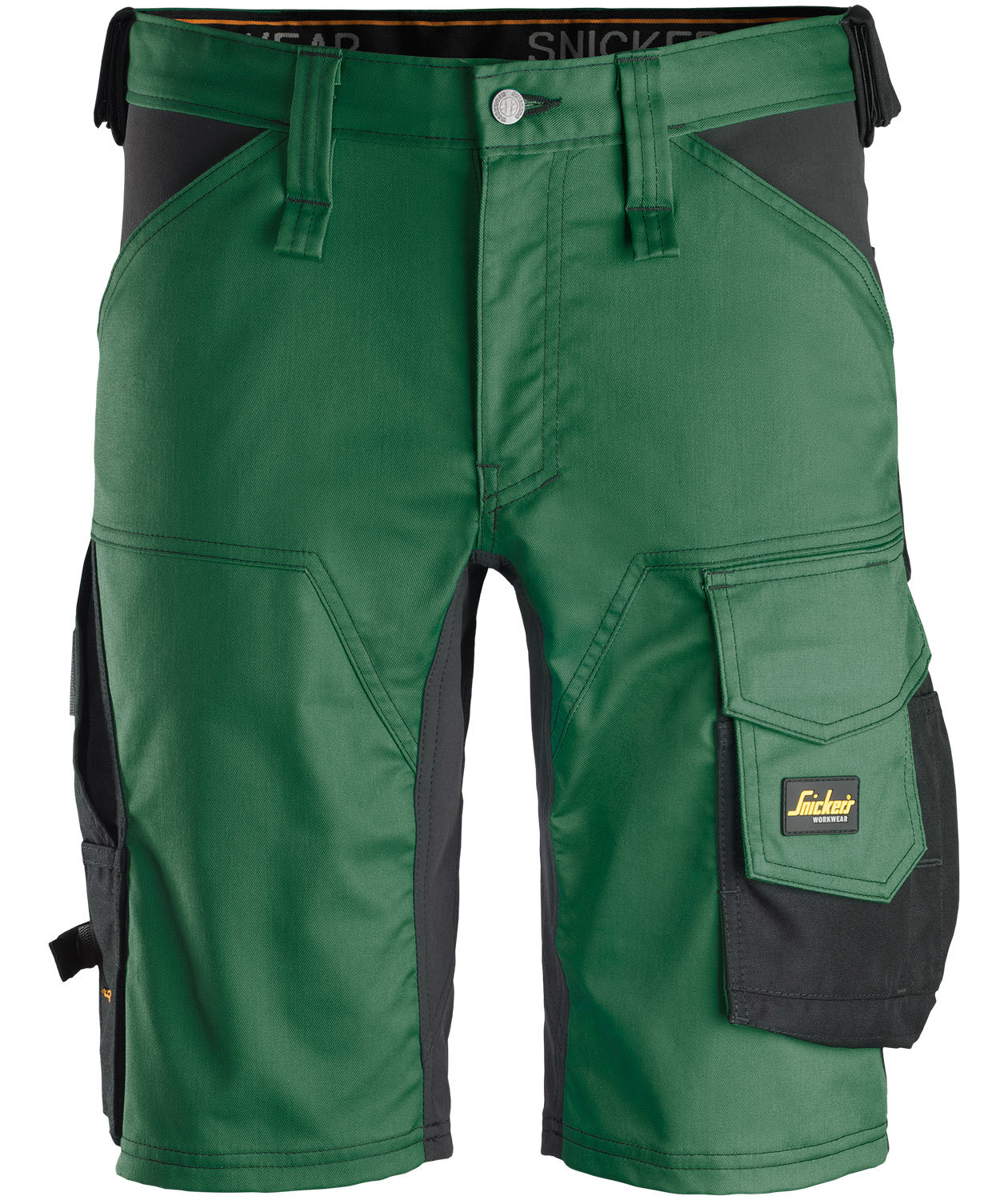 Snickers AllroundWork work shorts 6143, Forest green/black, Forest green/black, swatch