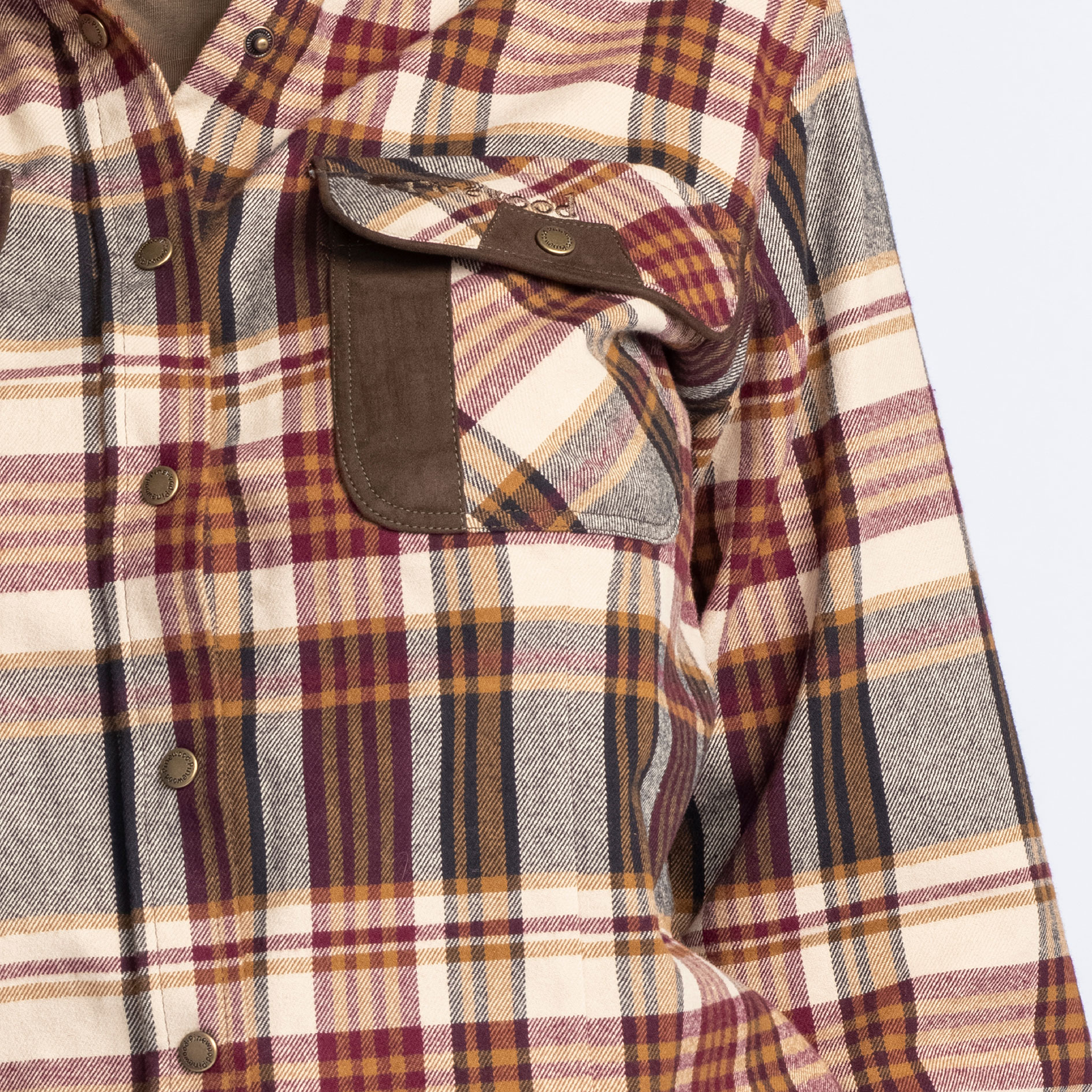 Pinewood Prestwick Exclusive dame flannelskjorte, Bordeaux/Beige, large image number 4