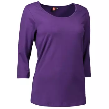 ID Stretch women's T-shirt with 3/4-length sleeves, Purple
