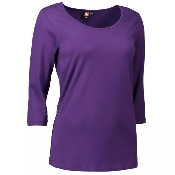 ID Identity Stretch T-shirt dam med 3/4-ärmar, Lila, large image number 1